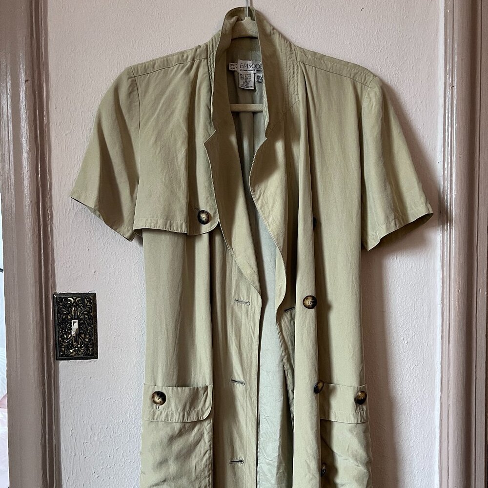 Episode by Carolyn Wight Freeman Vintage 100% Silk Trench Coat
